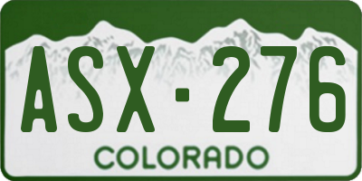 CO license plate ASX276