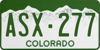 CO license plate ASX277