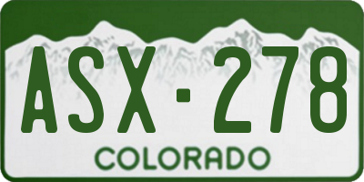 CO license plate ASX278