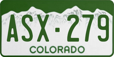 CO license plate ASX279