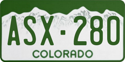 CO license plate ASX280