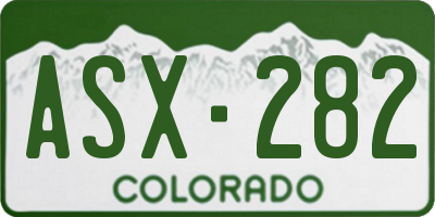 CO license plate ASX282