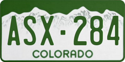 CO license plate ASX284