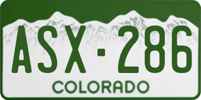 CO license plate ASX286