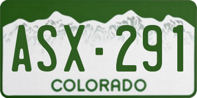 CO license plate ASX291