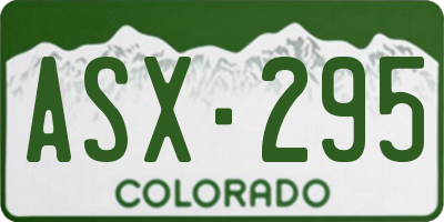 CO license plate ASX295