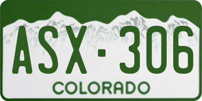 CO license plate ASX306