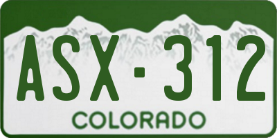 CO license plate ASX312