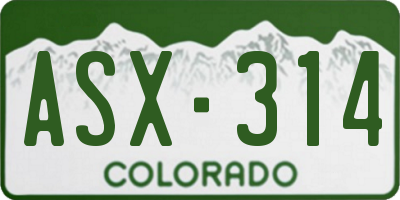 CO license plate ASX314