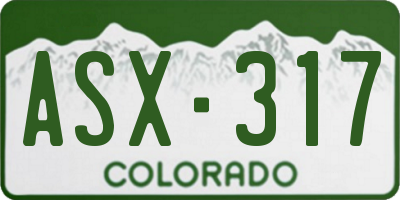 CO license plate ASX317