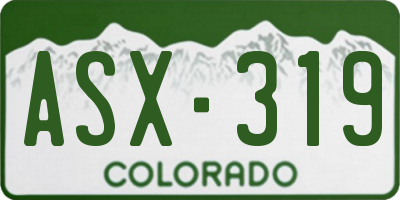 CO license plate ASX319