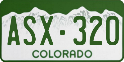 CO license plate ASX320