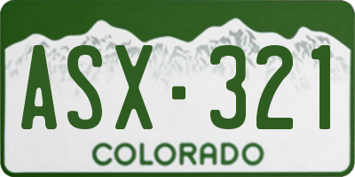 CO license plate ASX321