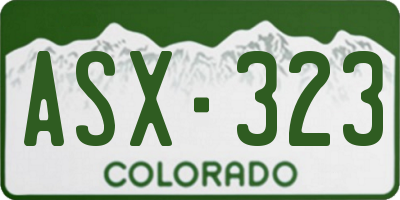 CO license plate ASX323