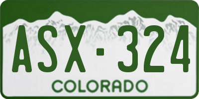 CO license plate ASX324