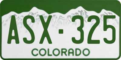 CO license plate ASX325