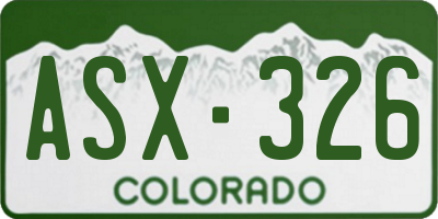 CO license plate ASX326