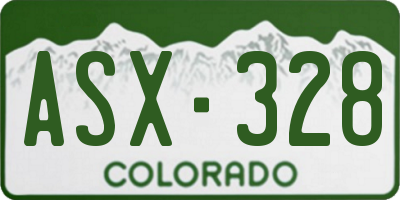 CO license plate ASX328