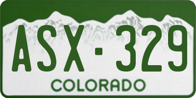 CO license plate ASX329