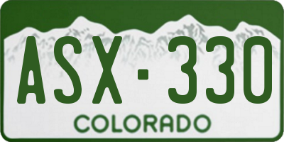 CO license plate ASX330