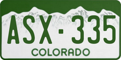 CO license plate ASX335