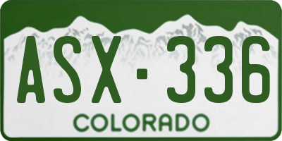 CO license plate ASX336