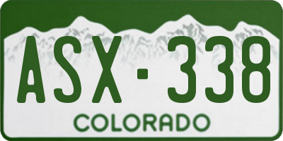 CO license plate ASX338