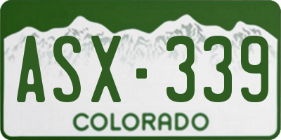 CO license plate ASX339