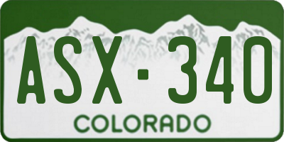 CO license plate ASX340