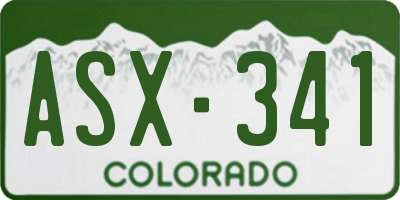 CO license plate ASX341