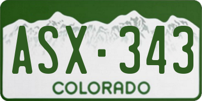 CO license plate ASX343