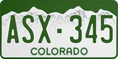 CO license plate ASX345