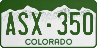 CO license plate ASX350