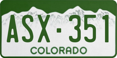 CO license plate ASX351