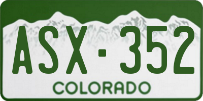 CO license plate ASX352