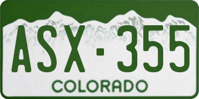 CO license plate ASX355