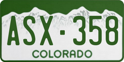 CO license plate ASX358