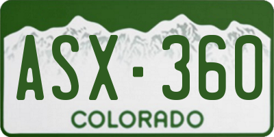 CO license plate ASX360