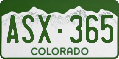 CO license plate ASX365