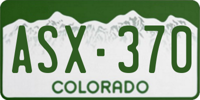 CO license plate ASX370