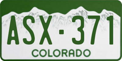 CO license plate ASX371