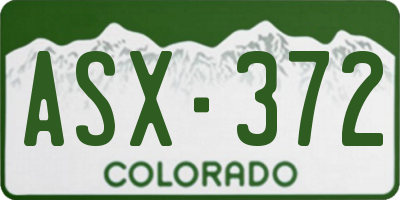 CO license plate ASX372