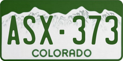 CO license plate ASX373