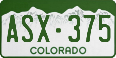 CO license plate ASX375