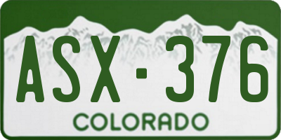 CO license plate ASX376