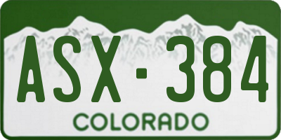CO license plate ASX384