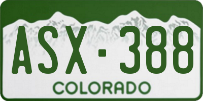CO license plate ASX388