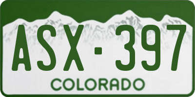 CO license plate ASX397