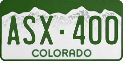 CO license plate ASX400