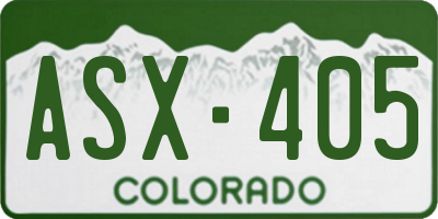 CO license plate ASX405